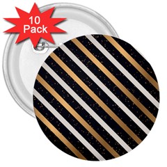 Metallic Stripes Pattern 3  Buttons (10 Pack)  by designsbymallika