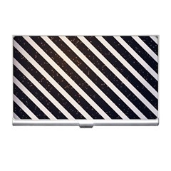 Silver Stripes Pattern Business Card Holder by designsbymallika