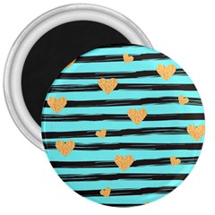 Stripes Heart Pattern 3  Magnets by designsbymallika