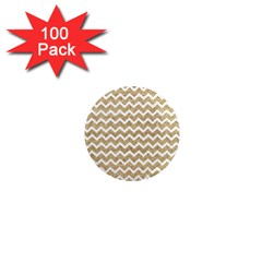 Gold Glitter Chevron 1  Mini Magnets (100 Pack)  by mccallacoulture