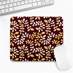 Golden Leaf Pattern Large Mousepads by designsbymallika