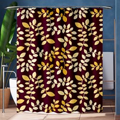 Golden Leaf Pattern Shower Curtain 60  X 72  (medium)  by designsbymallika