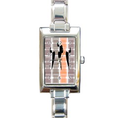 Zappwaits Court Rectangle Italian Charm Watch by zappwaits