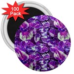 Botanical Violet Print Pattern 2 3  Magnets (100 pack) Front