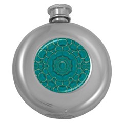 Over The Calm Sea Is The Most Beautiful Star Round Hip Flask (5 Oz) by pepitasart