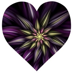 Fractal Flower Floral Abstract Wooden Puzzle Heart by HermanTelo