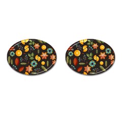 Christmas Seamless Pattern Cufflinks (oval) by Vaneshart