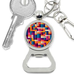 Abstract Geometry Blocks Bottle Opener Key Chain by Bajindul