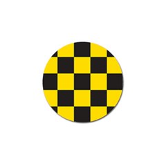 Checkerboard Pattern Black And Yellow Ancap Libertarian Golf Ball Marker (4 Pack) by snek