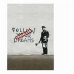 Banksy graffiti Original Quote Follow your dreams CANCELLED cynical with painter Large Garden Flag (Two Sides) Front