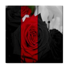 Roses Rouge Fleurs Tile Coaster by kcreatif