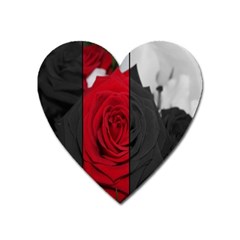 Roses Rouge Fleurs Heart Magnet by kcreatif