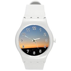 Photo Coucher Du Soleil Bleu/orange Round Plastic Sport Watch (m) by kcreatif