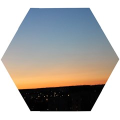 Photo Coucher Du Soleil Bleu/orange Wooden Puzzle Hexagon