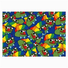 Clown World Pepe The Frog Honkhonk Meme Kekistan Funny Pattern Blue  Large Glasses Cloth (2 Sides) by snek