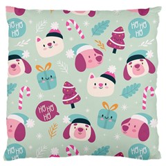 Pattern Funny Christmas Ho Ho Ho Large Cushion Case (one Side) by Vaneshart