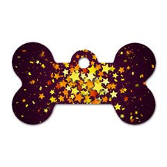 Colorful Confetti Stars Paper Particles Scattering Randomly Dark Background With Explosion Golden St Dog Tag Bone (two Sides) by Vaneshart