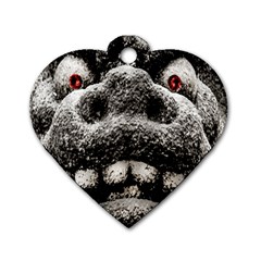 Monster Sculpture Extreme Close Up Illustration 2 Dog Tag Heart (one Side) by dflcprintsclothing