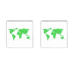 Environment Concept World Map Illustration Cufflinks (square)