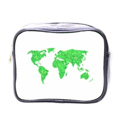 Environment Concept World Map Illustration Mini Toiletries Bag (one Side) by dflcprintsclothing