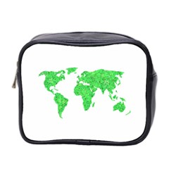 Environment Concept World Map Illustration Mini Toiletries Bag (two Sides) by dflcprintsclothing