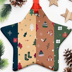 Flat Design Christmas Pattern Collection Star Ornament (two Sides) by Vaneshart