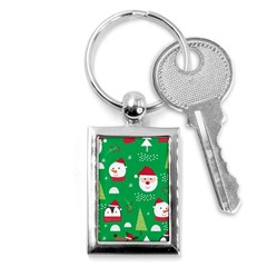 Cute Face Christmas Character Cute Santa Claus Reindeer Snowman Penguin Key Chain (rectangle) by Vaneshart