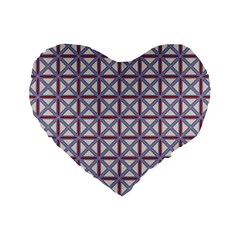 Df Donos Grid Standard 16  Premium Flano Heart Shape Cushions by deformigo