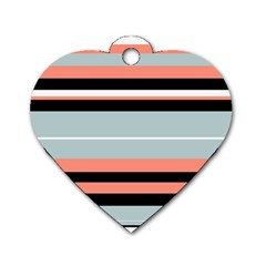 Bandes Orange/bleu/noir Dog Tag Heart (two Sides)