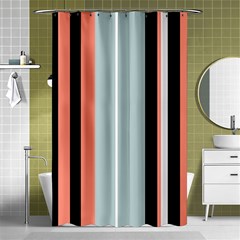 Bandes Orange/bleu/noir Shower Curtain 48  X 72  (small)  by kcreatif