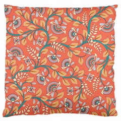 Coral Floral Paisley Standard Flano Cushion Case (two Sides) by mccallacoulture