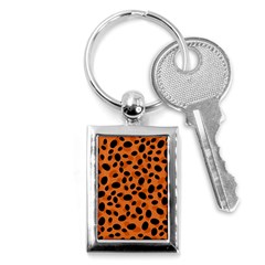 Orange Cheetah Animal Print Key Chain (rectangle) by mccallacoulture