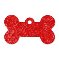 Modern Red And White Confetti Pattern Dog Tag Bone (two Sides) by yoursparklingshop