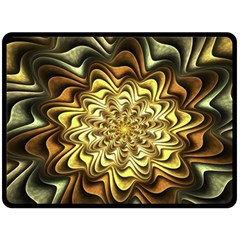 Fractal Flower Petals Gold Fleece Blanket (large) 