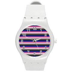 Stripey 9 Round Plastic Sport Watch (m) by anthromahe