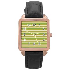 Stripey 11 Rose Gold Leather Watch  by anthromahe