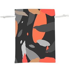 Pattern Formes Corail/noir  Lightweight Drawstring Pouch (xl) by kcreatif