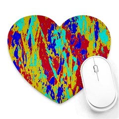 Multicolored Vibran Abstract Textre Print Heart Mousepads