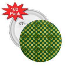 Df Green Domino 2 25  Buttons (100 Pack)  by deformigo