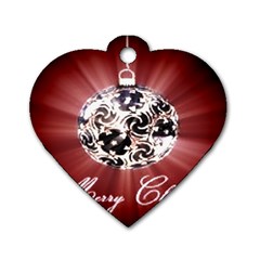 Merry Christmas Ornamental Dog Tag Heart (two Sides)