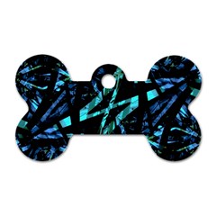 Modern Abstract Geo Print Dog Tag Bone (two Sides)