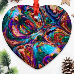 Seamless Abstract Colorful Tile Heart Ornament (two Sides)