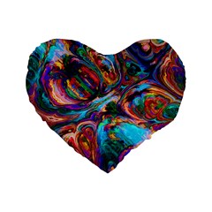 Seamless Abstract Colorful Tile Standard 16  Premium Heart Shape Cushions