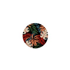 Fashionable Seamless Tropical Pattern With Bright Pink Yellow Plants Leaves 1  Mini Magnets