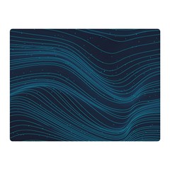 Abstract Glowing Blue Wave Lines Pattern With Particles Elements Dark Background Double Sided Flano Blanket (mini)  by Wegoenart