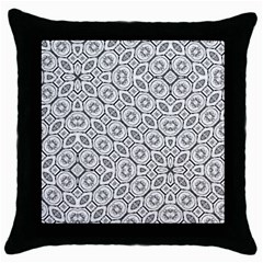 Black And White Baroque Ornate Print Pattern Throw Pillow Case (black) by dflcprintsclothing