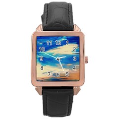 Skydiving 1 1 Rose Gold Leather Watch 