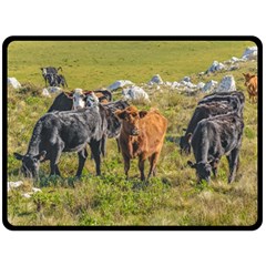 Cows At Countryside, Maldonado Department, Uruguay Fleece Blanket (large)  by dflcprints