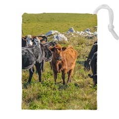 Cows At Countryside, Maldonado Department, Uruguay Drawstring Pouch (4xl)