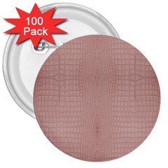 Pink Alligator Print 3  Buttons (100 Pack) 